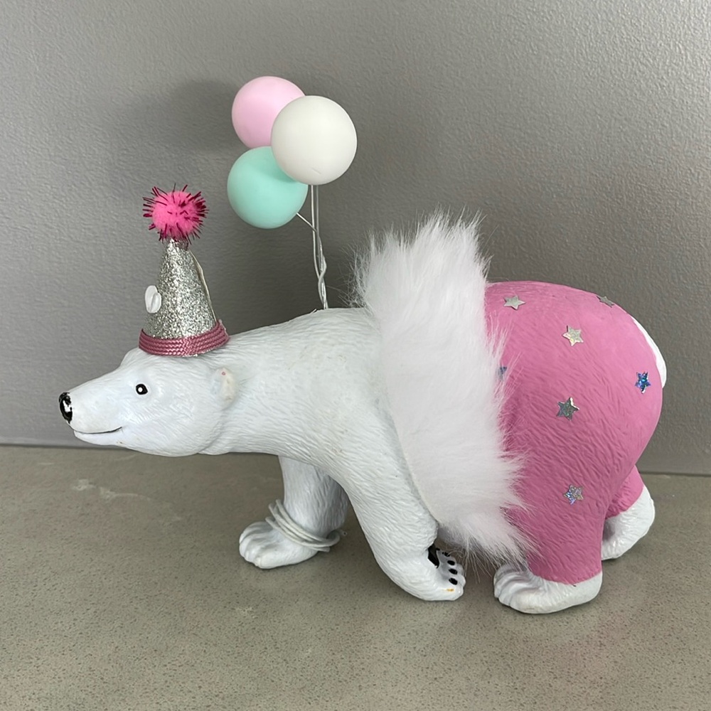 Polar bear cake topper, Birthday decor, Room decor.